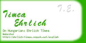 timea ehrlich business card